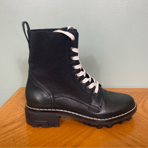 Rag & Bone Shiloh Combat Leather Black Lace Uo Boots Size 10 - Picture 1 of 14